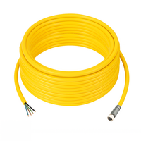 SINGLE ENDED CORDSET 4 PIN 7/8" MINI FEMALE STRAIGHT,  10M PVC YE 16AWG 600VAC/DC