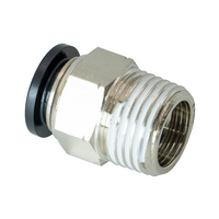 FLOFLEX COMPOSITE PUSH-IN PNEUMATIC FITTING, 1/2&quot; TUBE X 1/2&quot; NPT MALE REDUCER