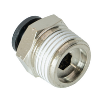FLOFLEX COMPOSITE PUSH-IN PNEUMATIC FITTING, 1/4&quot; TUBE X 3/8&quot; NPT MALE REDUCER