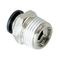 FLOFLEX COMPOSITE PUSH-IN PNEUMATIC FITTING, 3/8&quot; TUBE X 1/2&quot; NPT MALE REDUCER