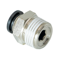 FLOFLEX COMPOSITE PUSH-IN PNEUMATIC FITTING, 8MM TUBE X 3/8&quot; NPT MALE REDUCER
