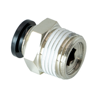 FLOFLEX COMPOSITE PUSH-IN PNEUMATIC FITTING, 8MM TUBE X 3/8&quot; BSPT MALE REDUCER