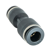 FLOFLEX COMPOSITE PUSH-IN PNEUMATIC FITTING, 1/4&quot; TUBE X 4MM TUBE REDUCING UNION