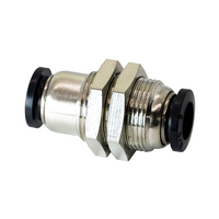 FLOFLEX COMPOSITE PUSH-IN PNEUMATIC FITTING, 5/16&quot; TUBE UNION BULKHEAD