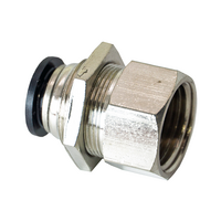 FLOFLEX COMPOSITE PUSH-IN PNEUMATIC FITTING, 12MM TUBE X 1/2&quot; BSPT FEMALE BULKHEAD