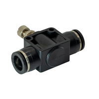 FLOFLEX PLASTIC PUSH-IN PNEUMATIC FITTING, 1/2&quot; TUBE INLINE - KNOB ADJUSTMENT