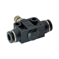 PA6 FLOFLEX FLOFLEX PLASTIC PUSH-IN PNEUMATIC FITTING, 6MM TUBE INLINE - KNOB ADJUSTMENT