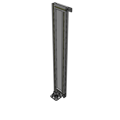 A1-1400-0200-0150-TYPFK SINGLE PANEL-LEG ON LEFT WITH TIE PLATES AND ANGLE 1400MM X 200MM  1/4" POLYCARBONATE, AS A KIT