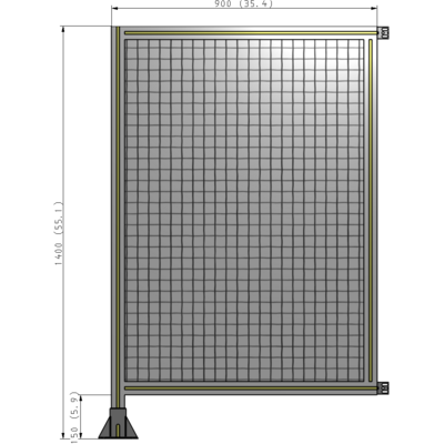 A1-1400-0900-0150-HYMFA SINGLE PANEL-LEG ON LEFT WITH HINGES 1400MM X 900MM 1" MESH, FULLY ASSEMBLED