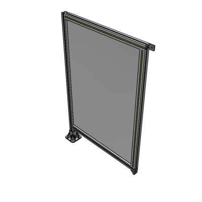 A1-1400-0900-0150-TYPFA SINGLE PANEL-LEG ON LEFT WITH TIE PLATES AND ANGLE 1400MM X 900MM  1/4" POLYCARBONATE, ASSEMBLED