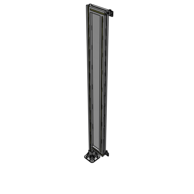 A1-1700-0200-0150-HYPFK SINGLE PANEL-LEG ON LEFT WITH HINGES 1700MM X 200MM  1/4" POLYCARBONATE, AS A KIT