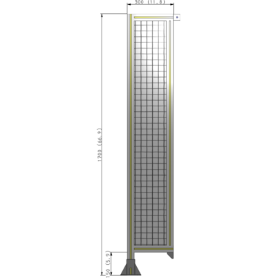 A1-1700-0300-0150-TYMFK SINGLE PANEL-LEG ON LEFT WITH TIE PLATES AND ANGLE 1700MM X 300MM  1" MESH, AS A KIT