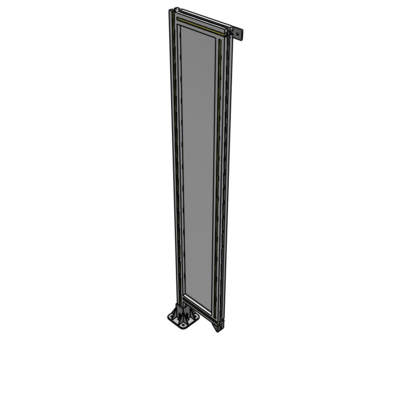 A1-1700-0300-0150-TYPFA SINGLE PANEL-LEG ON LEFT WITH TIE PLATES AND ANGLE 1700MM X 300MM  1/4" POLYCARBONATE, ASSEMBLED