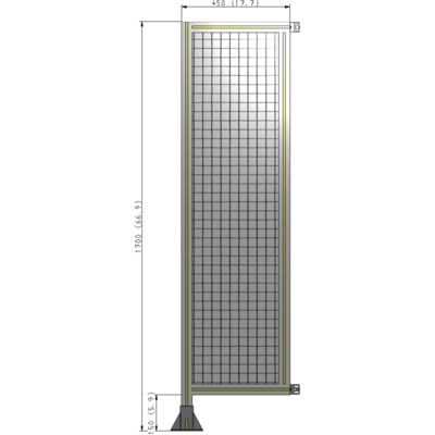 A1-1700-0450-0150-HYMFK SINGLE PANEL-LEG ON LEFT WITH HINGES 1700MM X 450MM  1" MESH, AS A KIT
