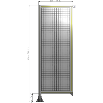 A1-1700-0600-0150-TYMFK SINGLE PANEL-LEG ON LEFT WITH TIE PLATES AND ANGLE 1700MM X 600MM  1" MESH, AS A KIT