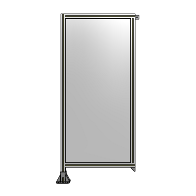 SINGLE PANEL-LEG ON LEFT WITH TIE PLATES AND ANGLE 1700MM X 750MM  1/4&quot; POLYCARBONATE, AS A KIT