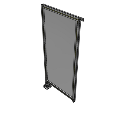 A1-1700-0750-0150-TYPFK SINGLE PANEL-LEG ON LEFT WITH TIE PLATES AND ANGLE 1700MM X 750MM  1/4" POLYCARBONATE, AS A KIT