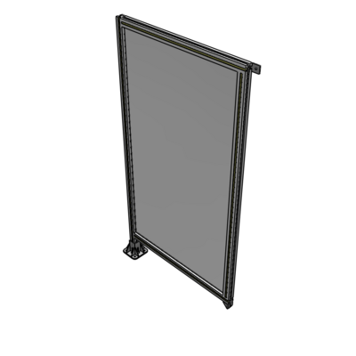 A1-1700-0900-0150-TYPFK SINGLE PANEL-LEG ON LEFT WITH TIE PLATES AND ANGLE 1700MM X 900MM  1/4" POLYCARBONATE, AS A KIT
