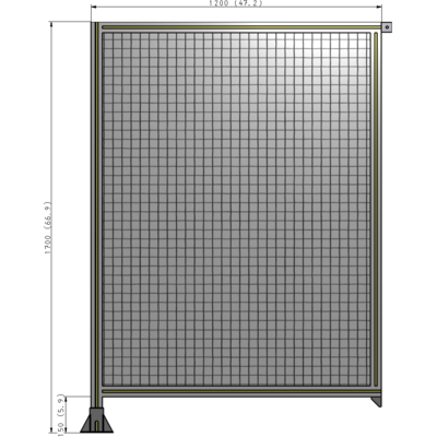 A1-1700-1200-0150-TYMFK SINGLE PANEL-LEG ON LEFT WITH TIE PLATES AND ANGLE 1700MM X 1200MM  1" MESH, AS A KIT