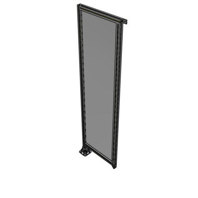 A1-2135-0600-0150-TYPFA SINGLE PANEL-LEG ON LEFT WITH TIE PLATES AND ANGLE 2135MM X 600MM 1/4" POLYCARBONATE, ASSEMBLED