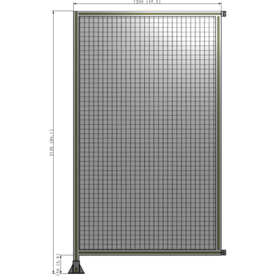 A1-2135-1200-0150-HYMFK SINGLE PANEL-LEG ON LEFT WITH HINGES 2135MM X 1200MM  1" MESH, AS A KIT