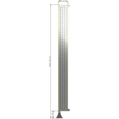 A1-2400-0200-0150-HYMFK SINGLE PANEL-LEG ON LEFT WITH HINGES 2400MM X 200MM 1" MESH, AS A KIT