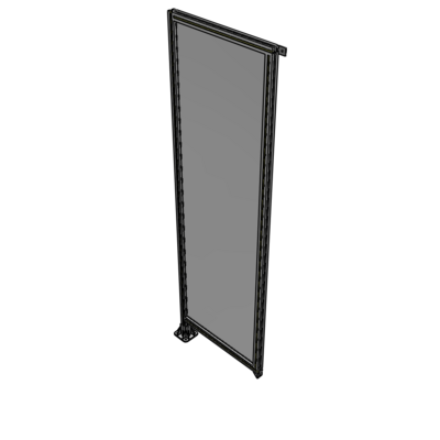A1-2400-0750-0150-TYPFK SINGLE PANEL-LEG ON LEFT WITH TIE PLATES AND ANGLE 2400MM X 750MM 1/4" POLYCARBONATE, AS A KIT