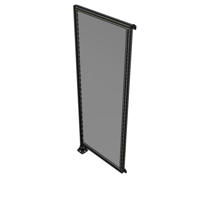 A1-2400-0900-0150-HYPFA SINGLE PANEL-LEG ON LEFT WITH HINGES 2400MM X 900MM 1/4" POLYCARBONATE, FULLY ASSEMBLED