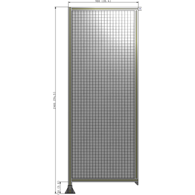 A1-2400-0900-0150-TYMFK SINGLE PANEL-LEG ON LEFT WITH TIE PLATES AND ANGLE 2400MM X 900MM 1" MESH, AS A KIT