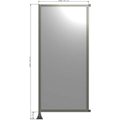A1-2400-1050-0150-HYPFK SINGLE PANEL-LEG ON LEFT WITH HINGES 2400MM X 1050MM  1/4" POLYCARBONATE, AS A KIT