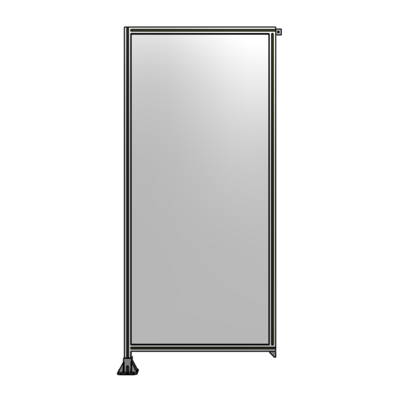 SINGLE PANEL-LEG ON LEFT WITH TIE PLATES AND ANGLE 2400MM X 1050MM  1/4&quot; POLYCARBONATE, ASSEMBLED