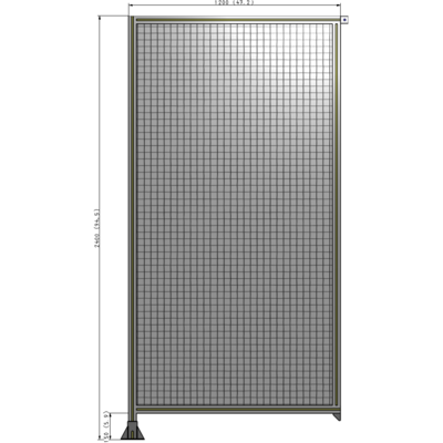 A1-2400-1200-0150-TYMFK SINGLE PANEL-LEG ON LEFT WITH TIE PLATES AND ANGLE 2400MM X 1200MM  1" MESH, AS A KIT