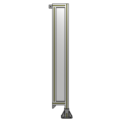 SINGLE PANEL-LEG ON RIGHT WITH TIE PLATES AND ANGLE 1400MM X 200MM  1/4&quot; POLYCARBONATE, ASSEMBLED