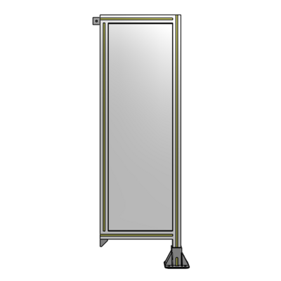 SINGLE PANEL-LEG ON RIGHT WITH TIE PLATES AND ANGLE 1400MM X 450MM  1/4&quot; POLYCARBONATE, ASSEMBLED