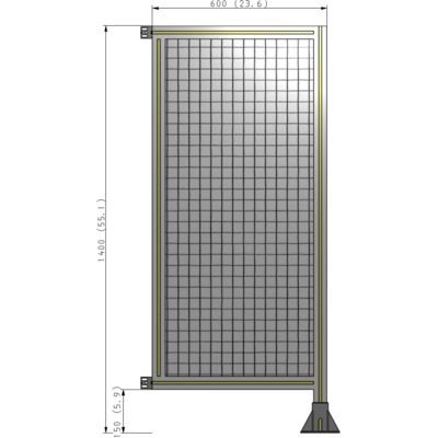 A2-1400-0600-0150-HYMFK SINGLE PANEL-LEG ON RIGHT WITH HINGES 1400MM X 600MM 1" MESH, AS A KIT