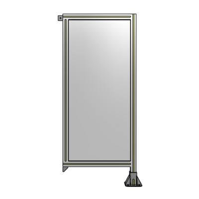SINGLE PANEL-LEG ON RIGHT WITH TIE PLATES AND ANGLE 1400MM X 600MM  1/4&quot; POLYCARBONATE, ASSEMBLED