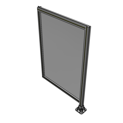 A2-1400-0900-0150-HYPFA SINGLE PANEL-LEG ON RIGHT WITH HINGES 1400MM X 900MM  1/4" POLYCARBONATE, FULLY ASSEMBLED