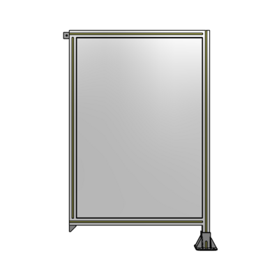 SINGLE PANEL-LEG ON RIGHT WITH TIE PLATES AND ANGLE 1400MM X 900MM  1/4&quot; POLYCARBONATE, AS A KIT