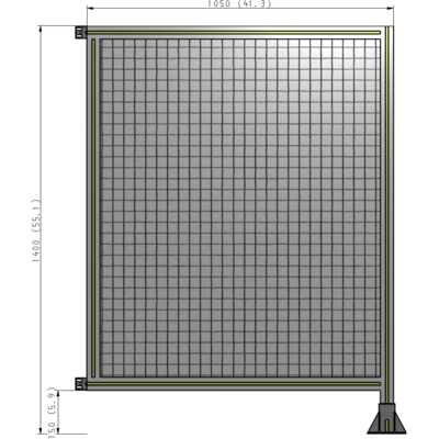 A2-1400-1050-0150-HYMFK SINGLE PANEL-LEG ON RIGHT WITH HINGES 1400MM X 1050MM 1" MESH, AS A KIT