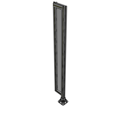 A2-1700-0200-0150-HYPFA SINGLE PANEL-LEG ON RIGHT WITH HINGES 1700MM X 200MM 1/4" POLYCARBONATE, FULLY ASSEMBLED