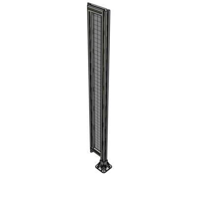 A2-1700-0200-0150-TYMFA SINGLE PANEL-LEG ON RIGHT WITH TIE PLATES AND ANGLE 1700MM X 200MM 1" MESH, FULLY ASSEMBLED