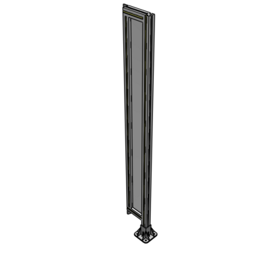 A2-1700-0200-0150-TYPFK SINGLE PANEL-LEG ON RIGHT WITH TIE PLATES AND ANGLE 1700MM X 200MM 1/4" POLYCARBONATE, AS A KIT