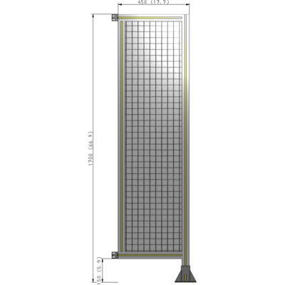 A2-1700-0450-0150-HYMFK SINGLE PANEL-LEG ON RIGHT WITH HINGES 1700MM X 450MM 1" MESH, AS A KIT