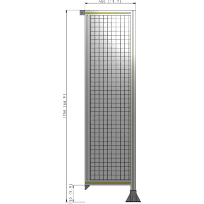 A2-1700-0450-0150-TYMFK SINGLE PANEL-LEG ON RIGHT WITH TIE PLATES AND ANGLE 1700MM X 450MM  1" MESH, AS A KIT