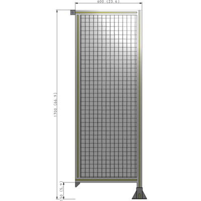 A2-1700-0600-0150-TYMFK SINGLE PANEL-LEG ON RIGHT WITH TIE PLATES AND ANGLE 1700MM X 600MM  1" MESH, AS A KIT