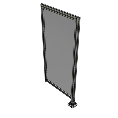 A2-1700-0750-0150-TYPFK SINGLE PANEL-LEG ON RIGHT WITH TIE PLATES AND ANGLE 1700MM X 750MM  1/4" POLYCARBONATE, AS A KIT
