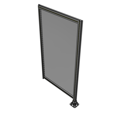 A2-1700-0900-0150-TYPFK SINGLE PANEL-LEG ON RIGHT WITH TIE PLATES AND ANGLE 1700MM X 900MM 1/4" POLYCARBONATE, AS A KIT