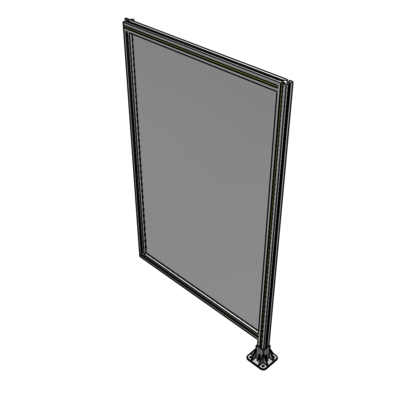 A2-1700-1050-0150-HYPFA SINGLE PANEL-LEG ON RIGHT WITH HINGES 1700MM X 1050MM  1/4" POLYCARBONATE, FULLY ASSEMBLED