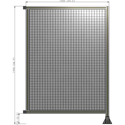 A2-1700-1200-0150-HYMFK SINGLE PANEL-LEG ON RIGHT WITH HINGES 1700MM X 1200MM 1" MESH, AS A KIT