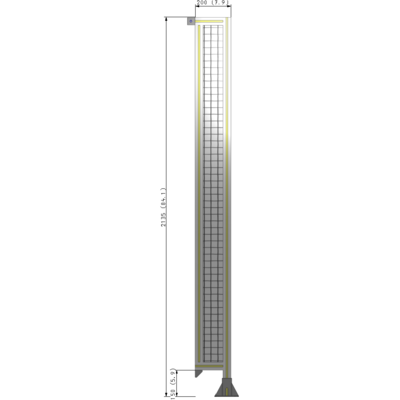 A2-2135-0200-0150-TYMFK SINGLE PANEL-LEG ON RIGHT WITH TIE PLATES AND ANGLE 2135MM X 200MM  1" MESH, AS A KIT